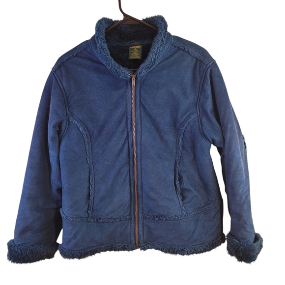 Cabela's Jackets & Blazers - Cabela's teal  faux suede jacket with faux fur trim & lining - S.            O